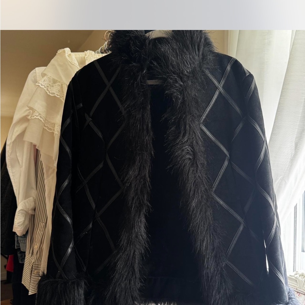 Steve Madden Black Faux Fur Teddy Jacket